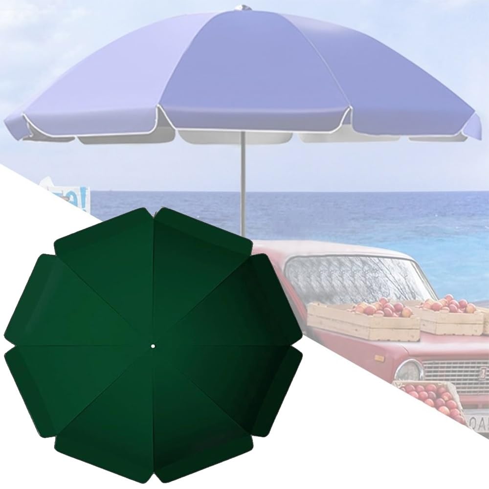 Copertura di Ricambio da Esterno per Patio 180-300cm Telo di Ricambio per Ombrellone Panno in Poliestere Protettivo UV Impermeabile(Green,260cm/8.5ft-8 Ribs)