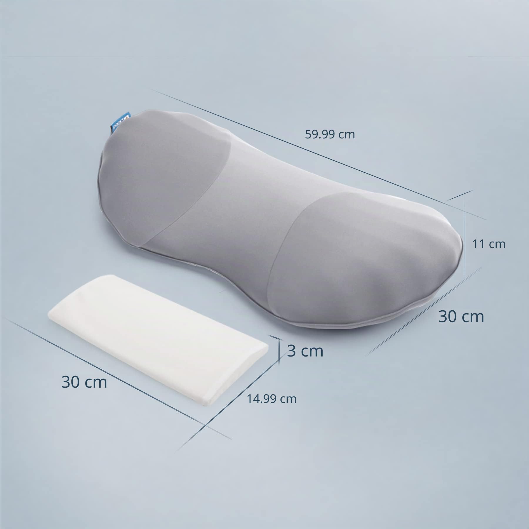 RESTCLOUD, Almohada de apoyo lumbar ajustable para dormir, de espuma viscoelástica para aliviar el dolor de espalda baja, para cama y silla