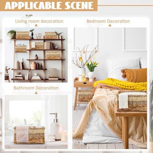 Suzile JIN-SUZILE-659 4 Pcs Wicker Storage Basket Water Hyacinth Seagrass Woven Baskets thumb #4