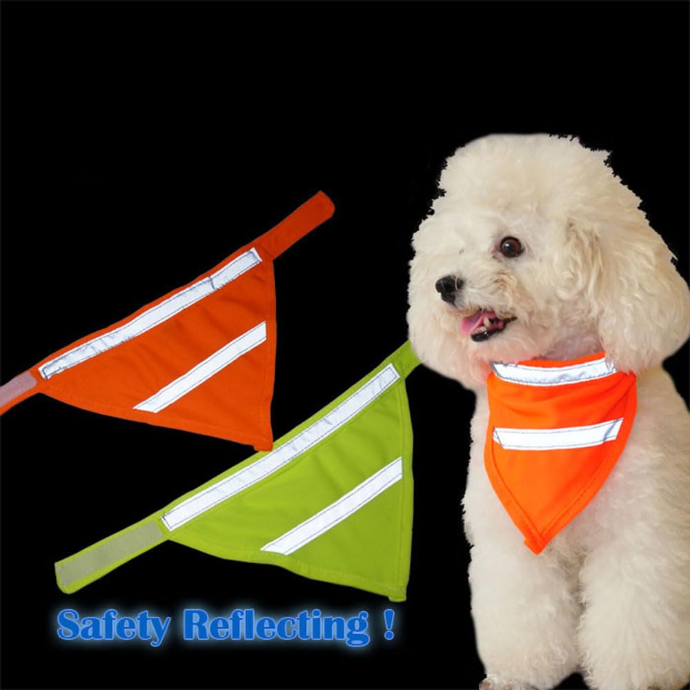 BT Bear Reflective Pet Triangle Scarf,2PCS Pet Bandanas Safety Reflective Strip High Visibility Dog Triangle Bib Safety for Dogs Hunting Night Walking,M - Image 3
