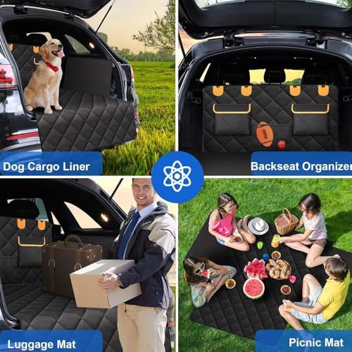 Hundedecke Auto Kofferraum Schutzmatte für VW Caddy 5 (V) SB I 2020-2023 2024, Hund Reise Transport Kofferraumschutz mit Stoßstangenschutz Wasserdicht Kratzfest