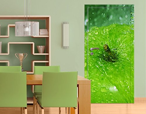 Papier Peint Autocollant Pour Portes Green Apple Größe221cm X 106cm