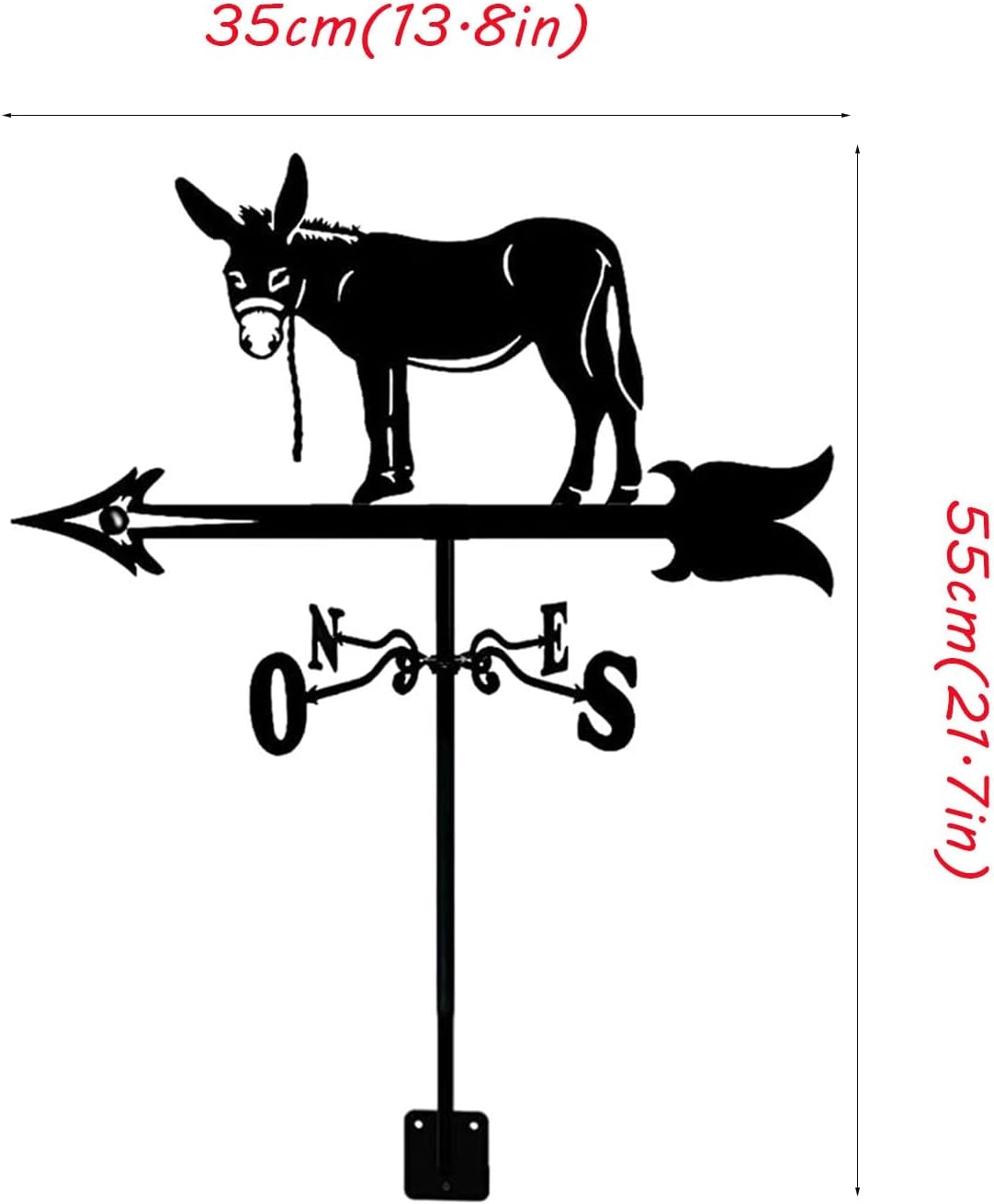 COAECJ Weathervane for Roof Weathervane for Roofs, Little Donkey Decoration, Iron Weather Vane, for Courtyard Garden Decoration and Direction Indication