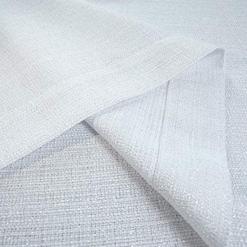 White Semi Sheer Curtains 95 Inches Long For Living Room 1 Panel Grommet Silver Gold Metallic Woven Sparkling Window Drapes Luxury Glam Glitter Curtains For Bedroom Decor Dining Sliding Glass Door #TOP7