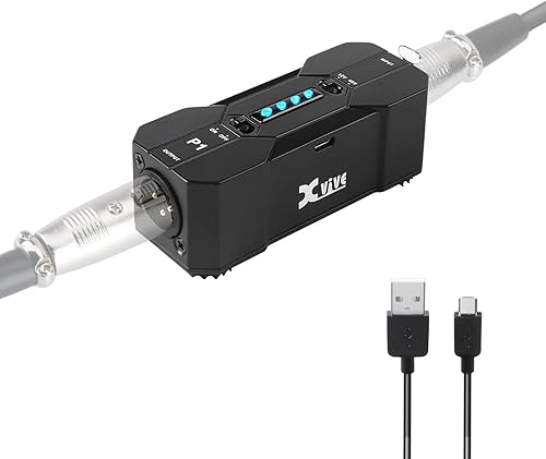 Xvive Fuente de alimentación Phantom P1 de 48 V12 V, hasta 40 horas de uso, alimentación fantasma portátil recargable para micrófonos de