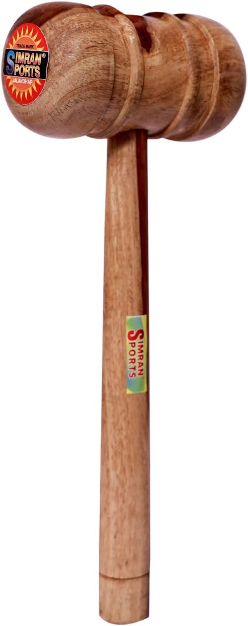 Premium Cricket Bat Mallet - Standard Wooden Bat Knocking Mallet, Cricket Bat Wooden Mallet/Hammer for Bat Knocking