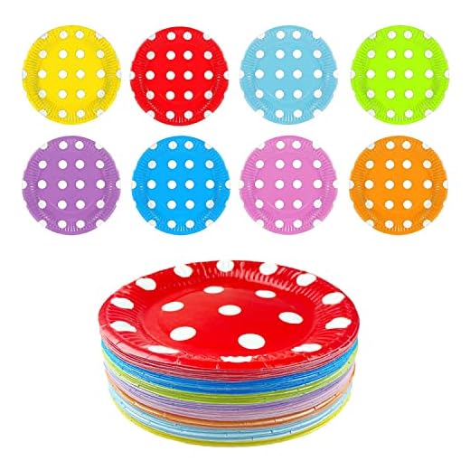 Platos Descartaveis Fiesta, 80 Pieza Platos de Papel, 8 Colores Platos de Carton, Platos Cumpleaños, Platos Desechables Cumpleaños Adecuado para Cumpleaños Bodas Fiestas