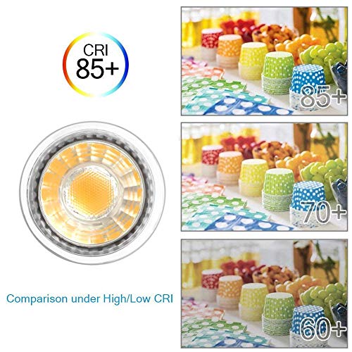 MD Lighting MaoTopCom GU10 LED Light Bulbs 5W Triac Dimmable MR16 Cob Bulb(4 Pack) - 50W Halogen Bulb Equivalent Warm White 3000K 450 Lumen 40 Degree Beam Angle Track Light Spotlight Bulb, AC 110V - Image 5