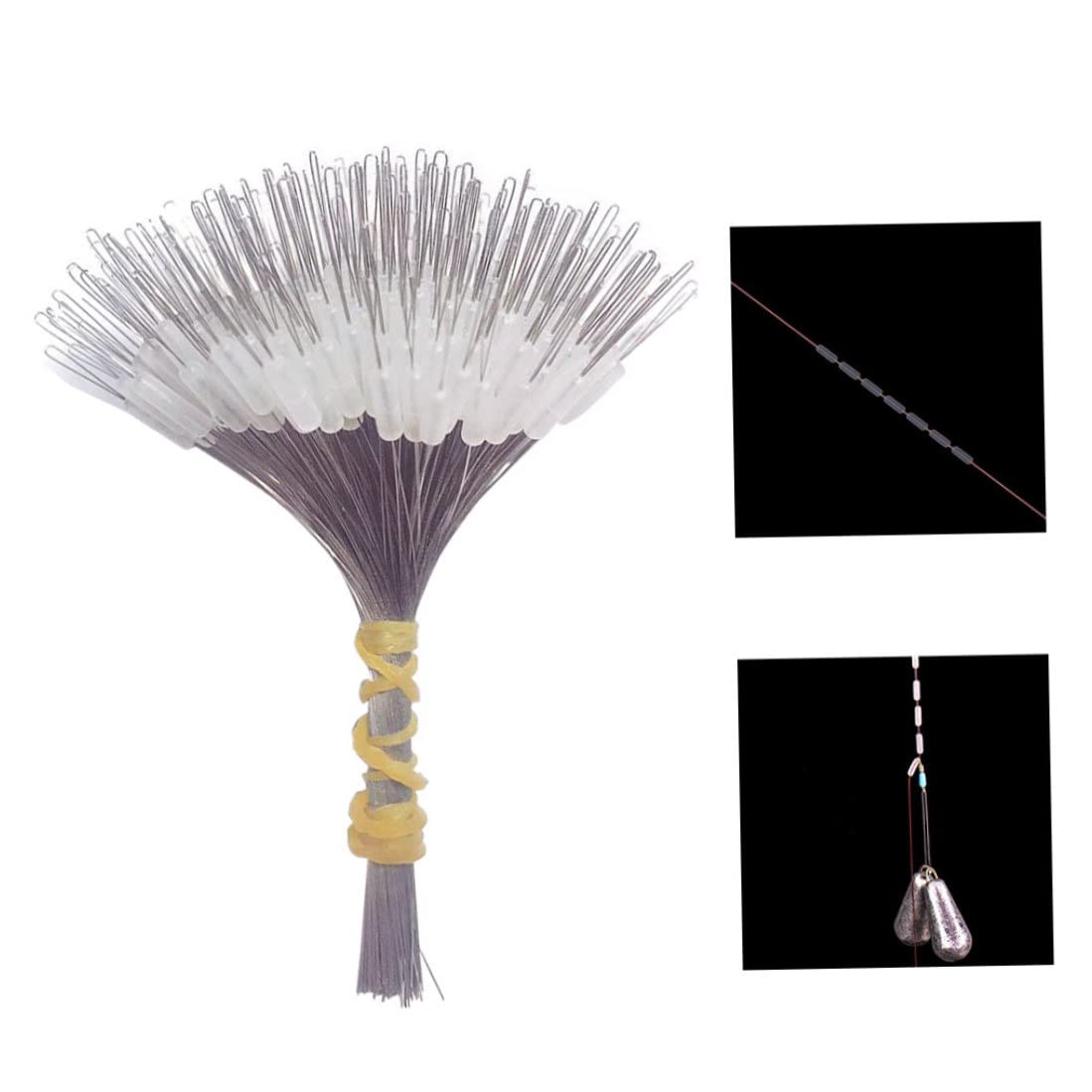 XJKLBYQ Bobber Stoppers For Fishing Line, 300pcs Fishing Rubber Bobber Stoppers, Bobber Stops, Oval Flots Sinker Stop