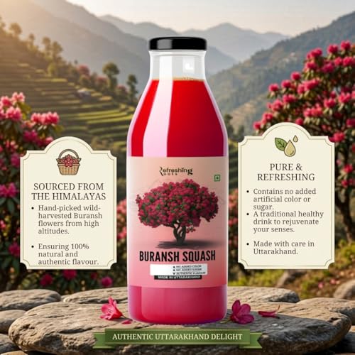 Image of Refreshing Roots Buransh Juice, No Added Colour, Added Honey, Authentic Himalayan Flavour (200 ML)