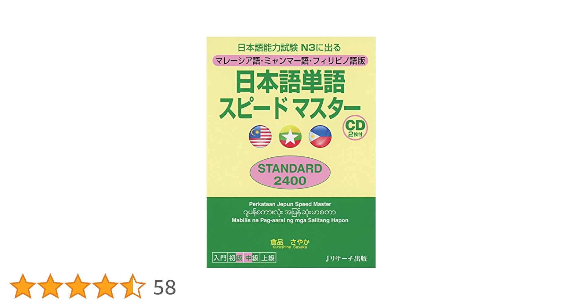 マレーシア語・ミャンマー語・フィリピノ語版 日本語単語