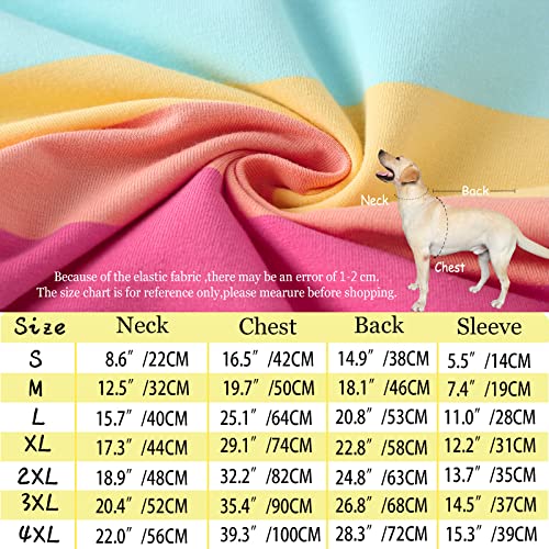 Pripre Dog Cotton Hoodie Pullover Sweatshirts Soft And Stretch Pets Clothes Rainbow Stripe Hooded For Medium Large Dogs（Stripe L） #TOP5