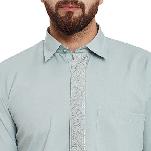 Image of SOJANYA (Since 1958 Men's Soft & Comfortable Cotton Blend Solid Pathani Set-Perfect for Eid & Holi Celebrations