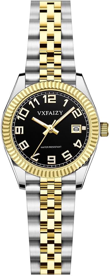 Women's Classic Easy Read Time Watch Calendar Watch for Women Water Resistant