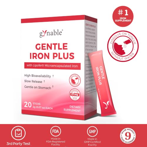 Image of Gentle Iron Supplement for Women Anemia, 60 Sticks (27mg Iron)