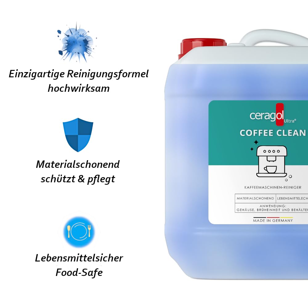 ceragol ultra Coffee Clean, 10L – flüssiger Kaffeefettlöser für Kaffeevollautomaten und Siebträger - Kaffeemaschinen-Reiniger