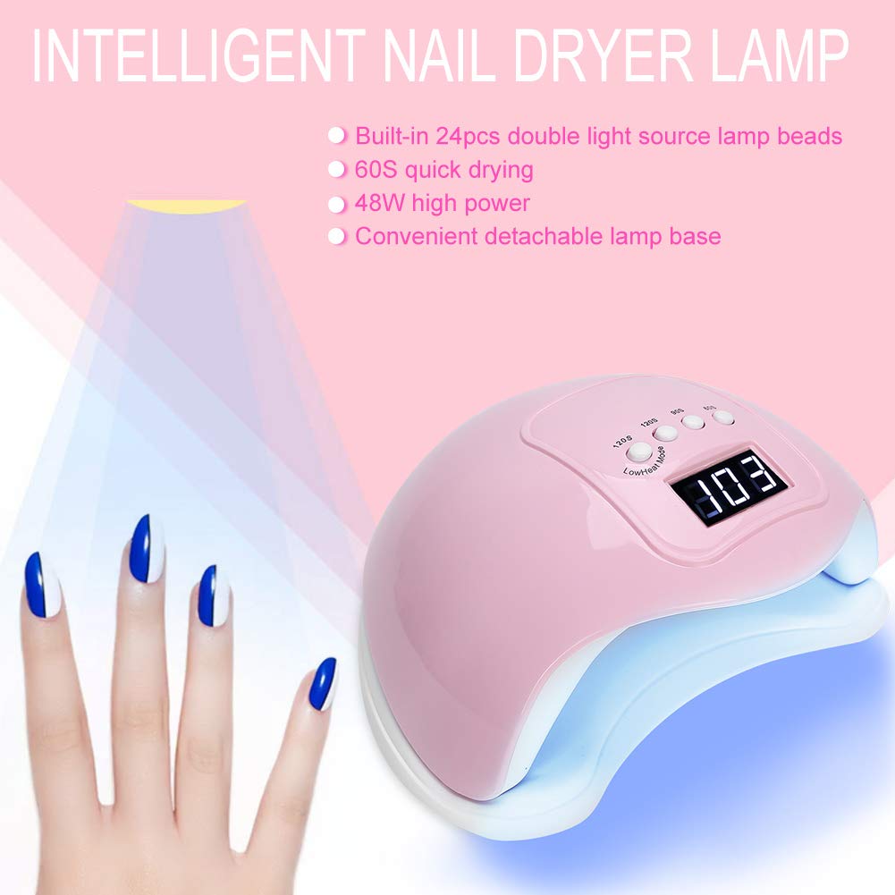 lamparas para uñas. Máquina de curado de Esmalte de uñas de Gel LED con función de sincronización Inteligente de 60, 90, 120 y 120 s