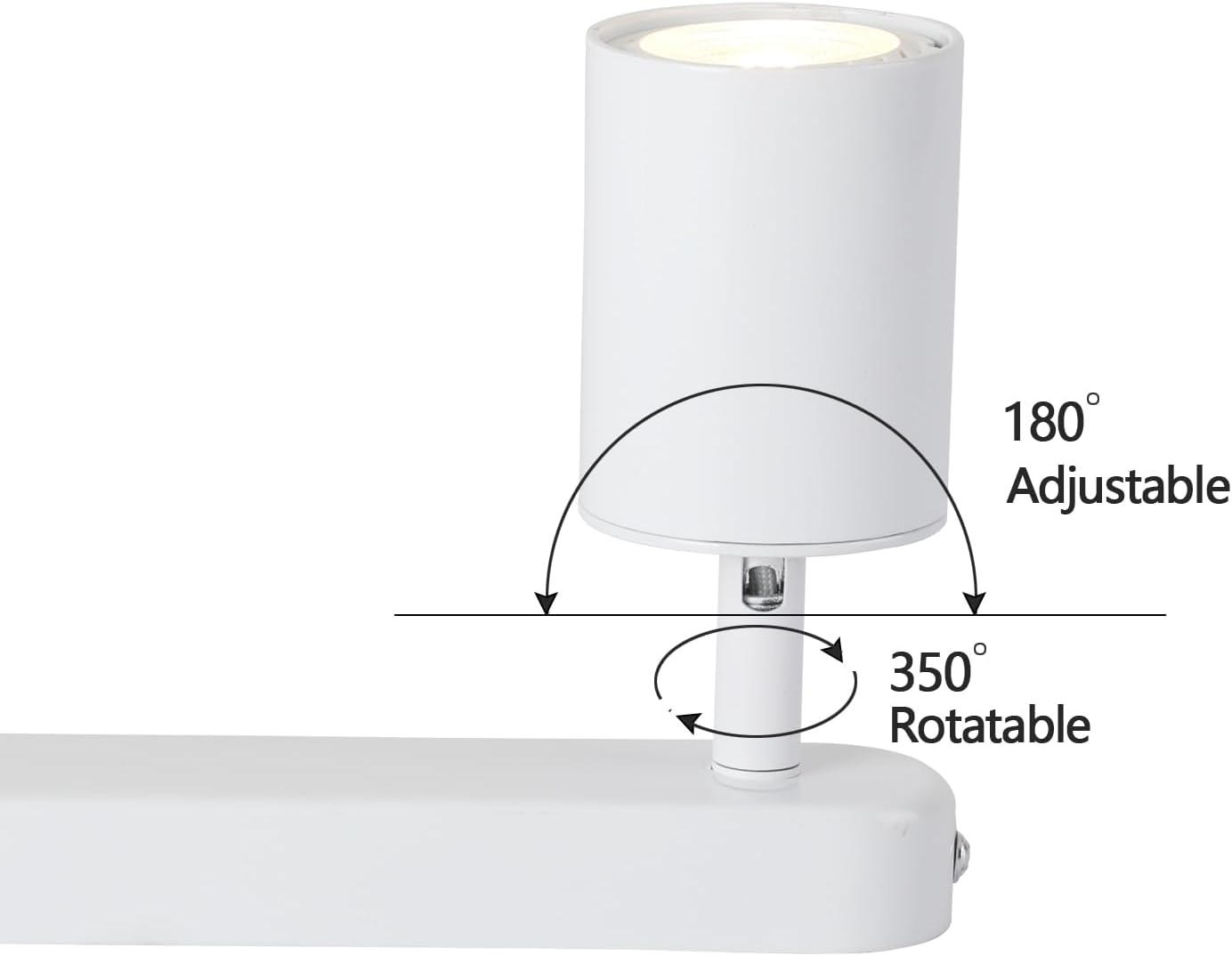 4 Heads Track Lighting Kit Flexibly Rotatable Track Light Ceiling Kitchen LED Ceiling spot Light for Bedroom, Picture Wall, Hallway, Office, Bar, GU10 Socket (White-4 Heads（no bubl）)