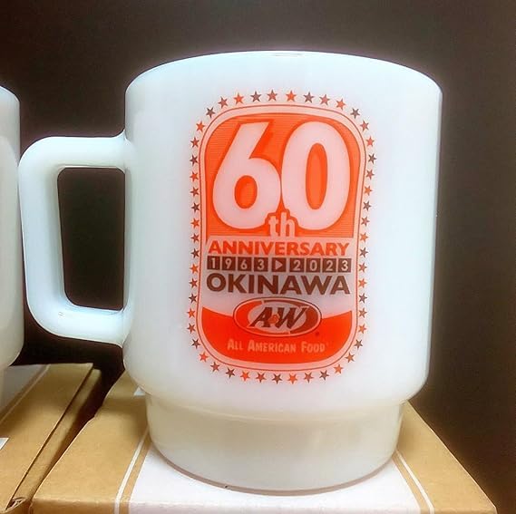Amazon.co.jp: A&W 沖縄 60th オールド ミルク ガラス スタッキング 