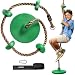Climbing Rope Tree Swing with Platforms and Disc Swings Seat - Playground Swingset Outdoor Accessories for Kids - Trees House Tire Flying Saucer Swing Outside Toys - Bonus Carabiner and 4 Feet Strap