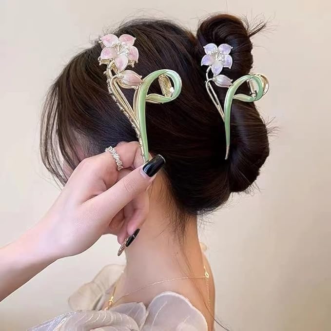 Snowpearl Lily Metal Hair Claw Clips | Large Hair Claw Nonslip Hair Barrettes | Strong Hold Hair Clamps Fashion Hair Accessories for Women & Girls 2