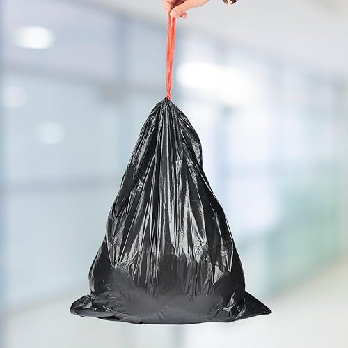 Miniatura 6 de Bolsas de basura grandes y fuertes con cordón de 18 galones, bolsas de basura negras para cocina, multiusos, 30 CT