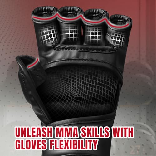 Liberlupus Mma Gloves For Men & Women, Martial Arts Bag Gloves, Kickboxing Gloves With Open Palms, Boxing Gloves For Punching Bag, Sparring, Muay Thai thumb #2