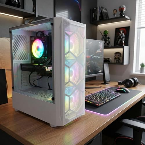 STGsivir PC Gaming, Ordenador de Sobremesa Gaming, GeForce RTX 3060 12GB GDDR6,Core i7 8th hasta 4.1 GHz,32GB DDR4,1TB SSD,WiFi 6,BT5.0,RGB Ventiladores x3,Windows 11 Pro