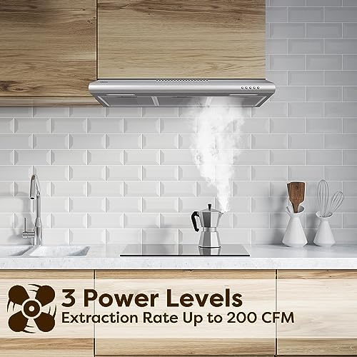 Ciarra AWS75918B Range Hood 30 Inch Under Cabinet Ductless Vent Hood thumb #4
