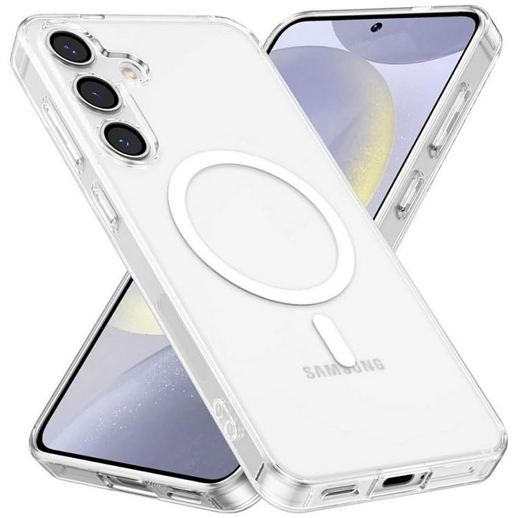 Image of PC & TPU Back Case Cover for Samsung Galaxy S24 5G | Mag-Safe Compatible | Transparent Mobile Phone Case Cover for Samsung Galaxy S 24 5G / Samsung S24 5G | Transparent Back Cover