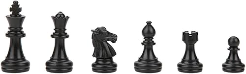 Miniatura 8 de Juego completo de 32 piezas de ajedrez en blanco y negro internacional, 32 piezas de ajedrez estándar de repuesto, piezas de ajedrez de plástico