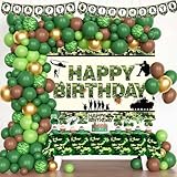 Fiesec Army Birthday Party Decorations, Camo Birthday Party Decorations, Military Backdrop Balloons Banner Tablecloth Cake Cupcake Topper, Soldier Camouflage Themed Supplies for Boys & Men