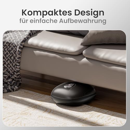 RENPHO Tragbar Fußmassagegerät mit Wärme 2026 Aktualisiert, Fussmassagegerät Elektrisch Testsieger, 3D Kneten, Rollen und Luftkompression, 3 Intensität,Muttertagsgeschenk, Schwarz