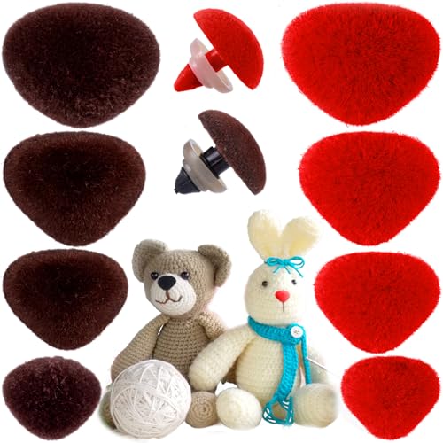 Lista de Narices los más solicitados. 39 CustomyLife - 32 narices de seguridad para Amigurumi, 4 tamaños de nariz de muñeca de plástico con arandelas, narices rellenas de flocado para marionetas de ganchillo,...