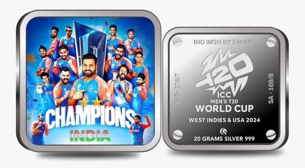 2024 - T20 World Cup Winning Indian Cricket Team Commemorative Coin in Original Mint Pack (B0D99W4VGZ) Amazon Price History, Amazon Price Tracker