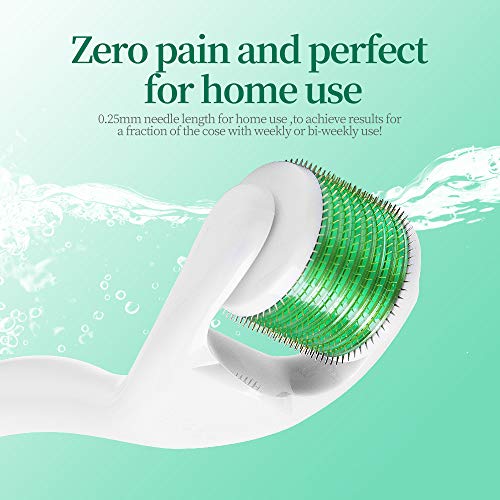Derma Roller Cosmetic Microdermabrasion Instrument for Face - 540 Titanium Microneedles.25mm - Includes Free Storage Case