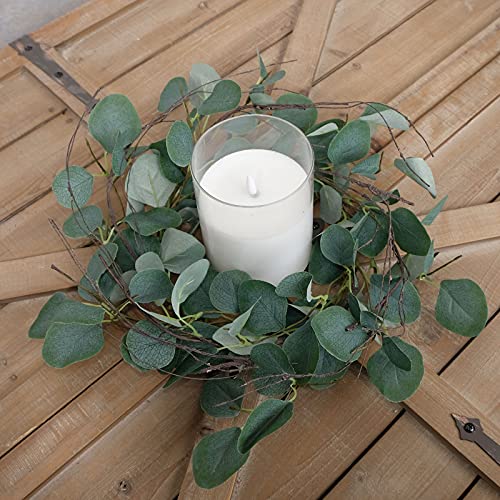 Idyllic Eucalyptus Leaves Wreath Metal Polyester Green Wreath 14 Inches For The Front Door Décor thumb #6