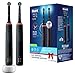 Oral-B PRO 3 3900 Elektrische Zahnbürste/Electric Toothbrush, Doppelpack, mit 3 Putzmodi und visueller 360° Andruckkontrolle für Zahnpflege, Designed by Braun, schwarz