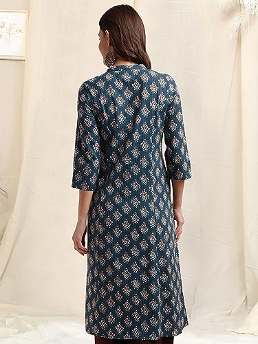 Image of MIRCHI FASHION Pure Cotton Kurti for Women | A-Line Kantha Work Printed Kurta for Woman | Ethnic Wear for Office & Daily Use (Single Piece)