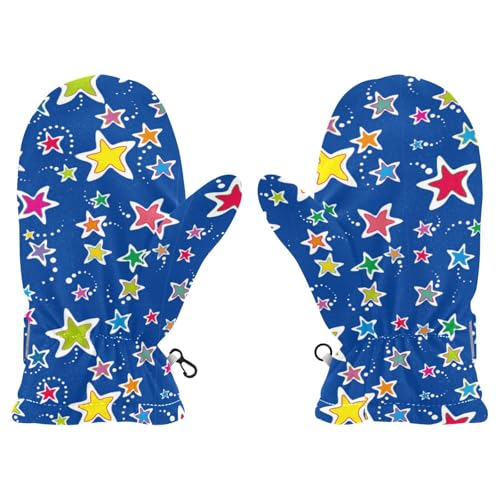 ISAOA Guantes infantiles coloridos con estrellas en Bule, guantes mágicos elásticos de dedo completo, guantes para snowboard, esquí, invierno, al aire libre, escuela, viajes, uso diario, M