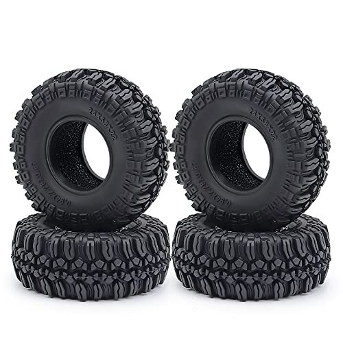 AXSPEED RC 58mm Rubber Crawler Tires with Foam for 1/18 TRX4M Upgrade Parts,Pack of 4 (Style A)