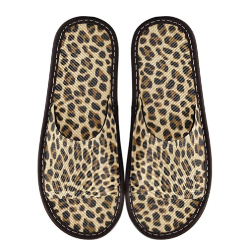 CHIFIGNO Hotel Spa Shoes for Adult, Comfortable Casual House Shoes with Anti-skid Sole Size 9-10