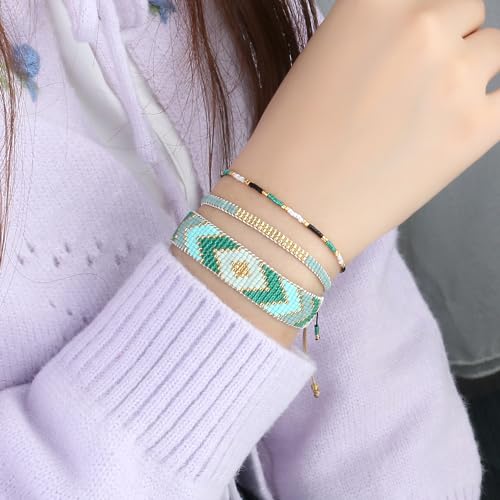Image of C.QUAN CHI Colorful Miyuki Beads Bracelets Handmade Friendship Beaded Bracelet Stack Adjustable Bracelet Jewelry For Women