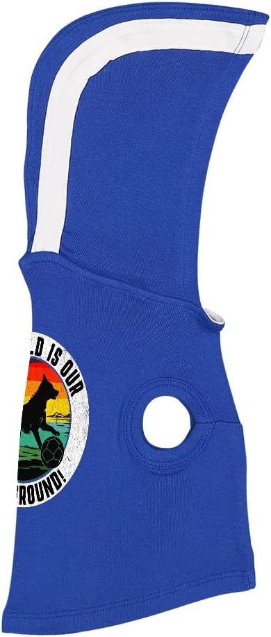 The World is Our Playground Dog Shirt with Hoodie - Dog Art Dog Hoodie - Graphic Dog Clothing - Royal White, S