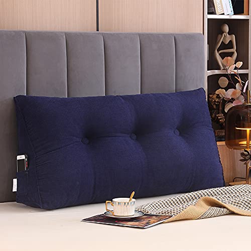 Triangular Pillow Headboard Cushion,40Inch Large Bolster Bed Wedge Cushion Backrest Positioning Support Reading Pillow with Removable Cover