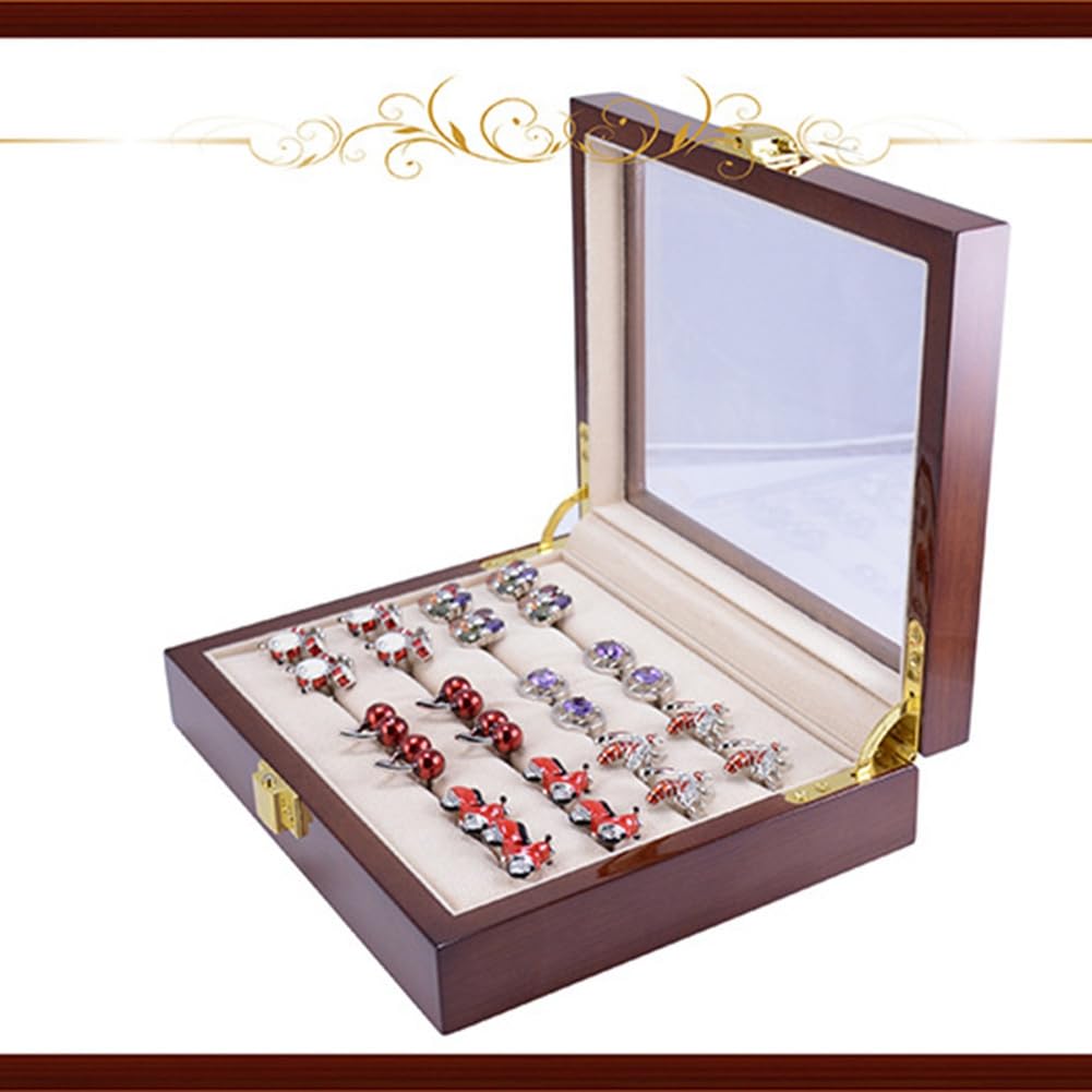 Caja de Gemelos de Cristal para Hombre, Caja de exhibición de colección Pintada, Almacenamiento, Caja para presentación de joyería, Anillos, 1 Unidad