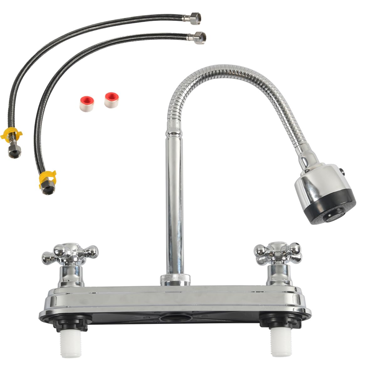 Aputoxz RV Kitchen Faucet Non-Metallic, Flexible Spout for Campers Motorhomes, Travel Trailers