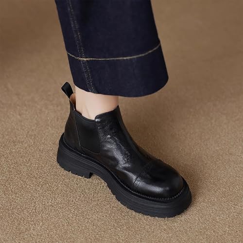 Women's Chunky Heeled Round Toe Oxford Style Ankle Fashion Flats Shoes Woman Trend Winter Wide Fit Shoes For Ladies3