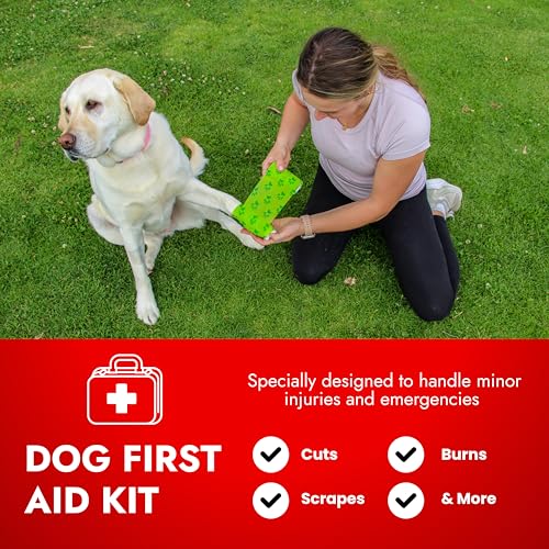Image of Cat & Dog First Aid Kit - Dog Emergency Kit, Health Supplies & Wound Care -with Thermometer, Bandages for Wounds - Essentials, Travel Bag (Medium)