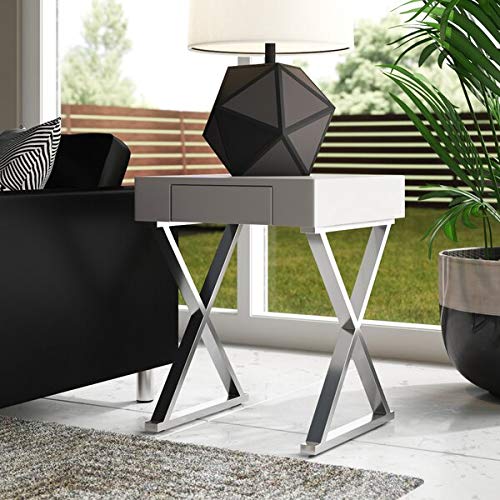 HEERA MOTI CORPORATION X Side Table with 1 Drawer for Sofa (Finish